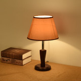 实木台灯卧室床头现代简约客厅书房布艺可调光创意LED节能小台灯