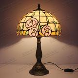 蒂凡尼欧式客厅台灯卧室床头灯创意温馨田园玻璃灯罩