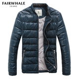 马克华菲男士保暖羽绒服 2015冬新款纯色时尚加厚pu皮白鸭绒外套