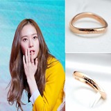韩版代购女子组合郑秀晶明星同款简约百搭歪曲玫瑰金钛钢指环戒指