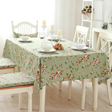 餐布台布桌布布艺欧式田园格子椅套纯棉麻椅套装茶几帆布简单桌布