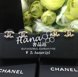 【国内现货】Chanel香奈儿双C耳钉镶钻A88228金色银色