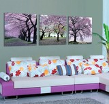 樱花幸福树高档墙壁挂画装饰现代客厅背景沙发客厅卧室两联无框画