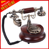 包邮老式仿古实木转盘电话机欧式时尚复古创意田园办公旋转电话机