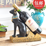 欧式美式创意埃及猫餐厅餐桌红酒架葡萄酒瓶架时尚酒柜装饰品摆件