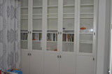 时尚白色书柜带门简约现代组合玻璃门书架大型书橱书房家具