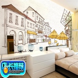 大型3D现代立体个性街景壁纸壁画餐厅卧室背景墙纸墙布 城市手绘