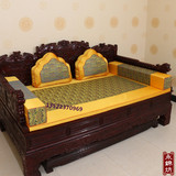 红木中式家具坐垫 罗汉床垫子五件套棕垫 实木床垫沙发垫织锦缎