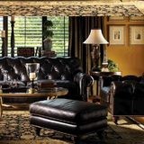 特价现货美式乡村复古做旧三人沙发古典法式高档欧式真皮实木定做
