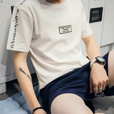 2016夏装男士短袖t恤学生圆领修身体恤夏季韩版半袖印花衣服男装