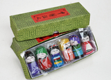 手工泥人娃娃摆件批发6个装少数名族传统工艺中国特色小礼品礼物