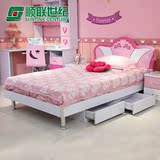 顺联公主床欧式床女孩粉色床田园床实木卧室家具1.5 1.8米双人床