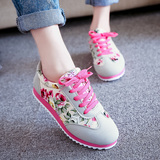 16春季甜美女鞋韩版潮板鞋舒适跑步鞋平底单鞋运动休闲学生鞋