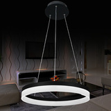 简约大气黑色圆圈单层现代客厅吊灯led创意个性餐厅灯亚克力灯