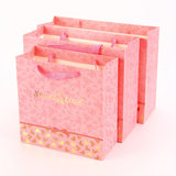新款喜糖盒喜糖袋礼品手提袋小号中号大号白卡纸覆膜 粉色0216款