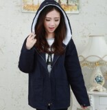 韩国冬季棉衣女韩版羊羔毛外套连帽加厚保暖棉服女中学生冬衣棉袄
