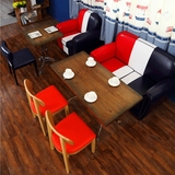 厂家直销美欧乡村复古咖啡厅桌椅沙发组合 茶餐厅桌椅奶茶店桌椅