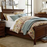 美式床 红橡木全实木双人床 1.5米1.8米 现代简约复古家具MKCH01