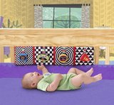 0-1岁婴儿玩具 宝宝车床挂双面视觉训练床围布书-形状配对有响铃
