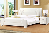 橡木床1.8米1.5米 全实木床高箱床带床板 实木大床床头柜包邮低价