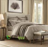 美式新古典布艺床米双人床婚床别墅卧室家具样板间床组装式架子床