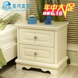 韩式田园床头柜 现代简约灯柜米白色烤漆床头柜卧室家具床边柜