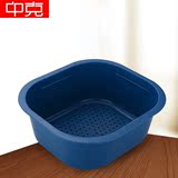 中克卫浴 厨房水槽沥水篮塑料洗菜盆沥水蓝碗碟架家居漏水洗菜篮