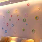 家居儿童客厅卧室背景墙贴花圆形3D立体实木墙贴 墙上墙面装饰品