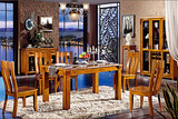 中式大理石餐桌实木餐桌椅组合一桌四椅六椅白蜡木客厅家具直销