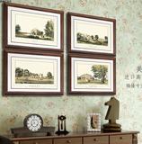 高档餐厅风格卧室客厅欧式油画布喷绘美式乡村风景有框现代装饰画