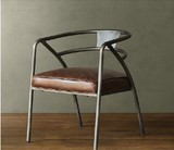 美式乡村铁艺复古沙发椅餐椅 设计师创意休闲电脑椅酒吧咖啡厅椅