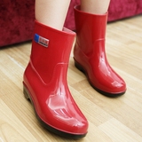 特价秋冬保暖雨鞋女士中筒韩国时尚雨靴水鞋低跟防水胶鞋套鞋包邮