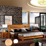惠宜高端纯实木床 乌金木双人床 现代中式床架子床1.8米婚床