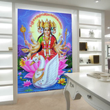 油画神像 东南亚泰国印度 瑜伽馆  印度神 佛像菩萨壁画墙纸