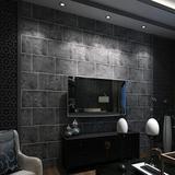 中式复古仿砖纹黑灰色无纺布壁纸3d立体红砖卧室沙发电视背景墙纸