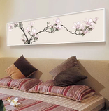 g中式客厅装饰画 大幅沙发背景墙面画挂画有框山水风景横单幅壁画