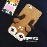 韩国毛绒长颈鹿梅花鹿iphone6s手机壳卡通立体6plus硅胶保护套软