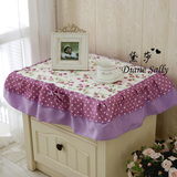 包邮床头柜罩紫罗兰紫色粗布床头柜防尘罩盖巾多用巾盖布布艺防尘