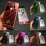 iphone6plus钢化玻璃膜 苹果6s电镀全屏镜面膜 4.7前后彩色保护膜