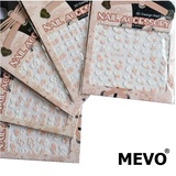 MEVO指甲贴纸 美甲贴花3D背胶 直接粘贴 甲油可用 裸粉色 蝴蝶结