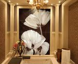 现代油画花卉大型壁画墙纸玄关走廊延伸视觉空间立体感壁纸欧式