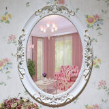 欧式梳妆镜子壁挂欧式浴室镜梳妆台镜子挂镜卧室镜地中海镜子特价