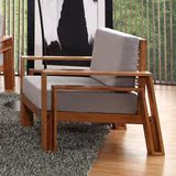 品生美 单人位休闲沙发靠背竹椅子布艺小沙发高档沙发椅 软包坐垫
