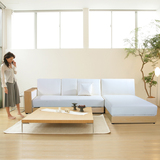 日式简约皮沙发 客厅单人位贵妃位多功能储物折叠组合皮艺沙发床