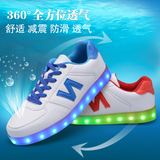 透气夜光鞋充电荧光LED防水七彩发光鞋男女内增高板鞋闪光灯鞋子