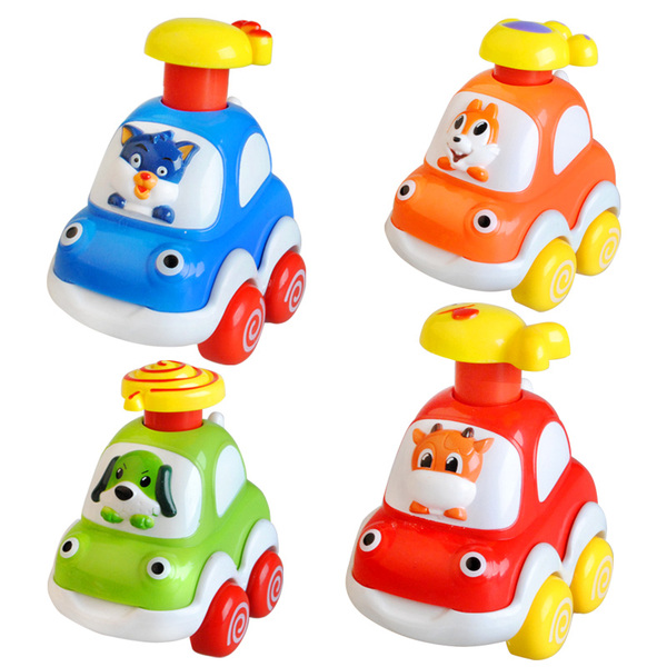 宝宝动物工程车 儿童回力车玩具车小孩惯性玩具小汽车