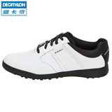 迪卡侬 男式防水皮质休闲鞋 白色皮鞋 高尔夫鞋 INESIS