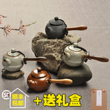 臻艺 茶壶陶瓷 官窑创意木柄侧把壶 功夫茶具手工家用红茶小茶壶