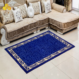 柔兰 进口100%纯羊毛地毯客厅茶几地毯卧室地毯欧式现代蓝色M-831