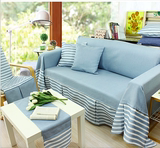 北欧宜家家居素色沙发巾 地中海沙发坐垫沙发罩 现代简约美式坐垫